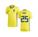 Sweden #25 Rinne Home Kid Soccer Country Jersey