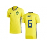 Sweden #6 Hult Home Kid Soccer Country Jersey