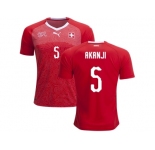 Switzerland #5 Akanji Home Soccer Country Jersey