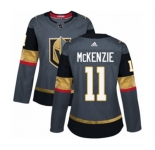 Women Adidas Vegas Golden Knights #11 Curtis McKenzie Authentic Gray Home NHL Jersey