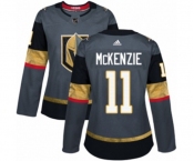 Women Adidas Vegas Golden Knights #11 Curtis McKenzie Authentic Gray Home NHL Jersey