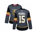 Women Adidas Vegas Golden Knights #15 Jon Merrill Authentic Gray Home NHL Jersey