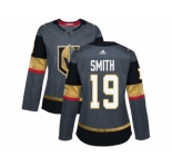 Women Adidas Vegas Golden Knights #19 Reilly Smith Authentic Gray Home NHL Jersey