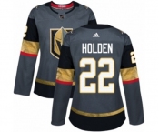 Women Adidas Vegas Golden Knights #22 Nick Holden Authentic Gray Home NHL Jersey