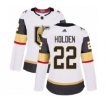 Women Adidas Vegas Golden Knights #22 Nick Holden Authentic White Away NHL Jersey