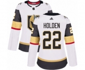 Women Adidas Vegas Golden Knights #22 Nick Holden Authentic White Away NHL Jersey
