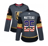 Women Adidas Vegas Golden Knights #25 Stefan Matteau Authentic Gray USA Flag Fashion NHL Jersey