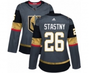 Women Adidas Vegas Golden Knights #26 Paul Stastny Authentic Gray Home NHL Jersey