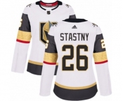 Women Adidas Vegas Golden Knights #26 Paul Stastny Authentic White Away NHL Jersey