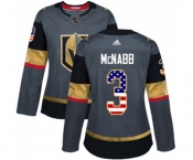 Women Adidas Vegas Golden Knights #3 Brayden McNabb Authentic Gray USA Flag Fashion NHL Jersey