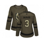 Women Adidas Vegas Golden Knights #3 Brayden McNabb Authentic Green Salute to Service NHL Jersey