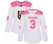 Women Adidas Vegas Golden Knights #3 Brayden McNabb Authentic White Pink Fashion NHL Jersey
