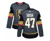 Women Adidas Vegas Golden Knights #47 Luca Sbisa Authentic Gray Home NHL Jersey