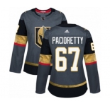 Women Adidas Vegas Golden Knights #67 Max Pacioretty Authentic Gray Home NHL Jersey