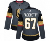 Women Adidas Vegas Golden Knights #67 Max Pacioretty Authentic Gray Home NHL Jersey