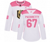 Women Adidas Vegas Golden Knights #67 Max Pacioretty Authentic White Pink Fashion NHL Jersey