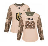 Women Adidas Vegas Golden Knights #68 T.J. Tynan Authentic Camo Veterans Day Practice NHL Jersey