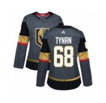 Women Adidas Vegas Golden Knights #68 T.J. Tynan Authentic Gray Home NHL Jersey