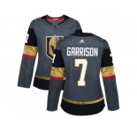 Women Adidas Vegas Golden Knights #7 Jason Garrison Authentic Gray Home NHL Jersey