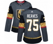 Women Adidas Vegas Golden Knights #75 Ryan Reaves Authentic Gray Home NHL Jersey