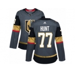 Women Adidas Vegas Golden Knights #77 Brad Hunt Authentic Gray Home NHL Jersey