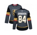 Women Adidas Vegas Golden Knights #84 Mikhail Grabovski Authentic Gray Home NHL Jersey