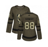 Women Adidas Vegas Golden Knights #88 Nate Schmidt Authentic Green Salute to Service NHL Jersey