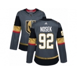 Women Adidas Vegas Golden Knights #92 Tomas Nosek Authentic Gray Home NHL Jersey