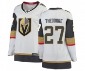 Women Vegas Golden Knights #27 Shea Theodore Authentic White Away Fanatics Branded Breakaway NHL Jersey