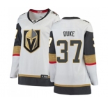 Women Vegas Golden Knights #37 Reid Duke Authentic White Away Fanatics Branded Breakaway NHL Jersey