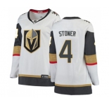 Women Vegas Golden Knights #4 Clayton Stoner Authentic White Away Fanatics Branded Breakaway NHL Jersey