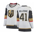Women Vegas Golden Knights #41 Pierre-Edouard Bellemare Authentic White Away Fanatics Branded Breakaway NHL Jersey