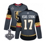 Women's Adidas Vegas Golden Knights #17 Vegas Strong Authentic Gray Home 2018 Stanley Cup Final NHL Jersey