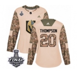Women's Adidas Vegas Golden Knights #20 Paul Thompson Authentic Camo Veterans Day Practice 2018 Stanley Cup Final NHL Jersey