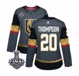 Women's Adidas Vegas Golden Knights #20 Paul Thompson Authentic Gray Home 2018 Stanley Cup Final NHL Jersey