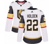 Women's Adidas Vegas Golden Knights #22 Nick Holden Authentic White Away NHL Jersey