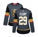 Women's Adidas Vegas Golden Knights #29 Marc-Andre Fleury Authentic Gray Home NHL Jersey