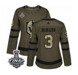 Women's Adidas Vegas Golden Knights #3 Brayden McNabb Authentic Green Salute to Service 2018 Stanley Cup Final NHL Jersey