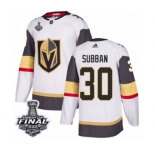 Women's Adidas Vegas Golden Knights #30 Malcolm Subban Authentic White Away 2018 Stanley Cup Final NHL Jersey