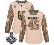 Women's Adidas Vegas Golden Knights #45 Jake Bischoff Authentic Camo Veterans Day Practice 2018 Stanley Cup Final NHL Jersey