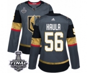 Women's Adidas Vegas Golden Knights #56 Erik Haula Authentic Gray Home 2018 Stanley Cup Final NHL Jersey