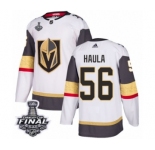 Women's Adidas Vegas Golden Knights #56 Erik Haula Authentic White Away 2018 Stanley Cup Final NHL Jersey