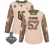 Women's Adidas Vegas Golden Knights #57 David Perron Authentic Camo Veterans Day Practice 2018 Stanley Cup Final NHL Jersey