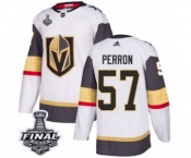 Women's Adidas Vegas Golden Knights #57 David Perron Authentic White Away 2018 Stanley Cup Final NHL Jersey