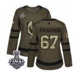 Women's Adidas Vegas Golden Knights #67 Teemu Pulkkinen Authentic Green Salute to Service 2018 Stanley Cup Final NHL Jersey