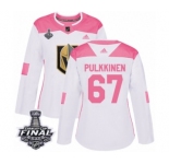 Women's Adidas Vegas Golden Knights #67 Teemu Pulkkinen Authentic White-Pink Fashion 2018 Stanley Cup Final NHL Jersey