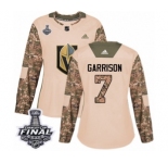 Women's Adidas Vegas Golden Knights #7 Jason Garrison Authentic Camo Veterans Day Practice 2018 Stanley Cup Final NHL Jersey