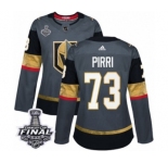 Women's Adidas Vegas Golden Knights #73 Brandon Pirri Authentic Gray Home 2018 Stanley Cup Final NHL Jersey