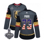 Women's Adidas Vegas Golden Knights #73 Brandon Pirri Authentic Gray USA Flag Fashion 2018 Stanley Cup Final NHL Jersey