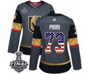 Women's Adidas Vegas Golden Knights #73 Brandon Pirri Authentic Gray USA Flag Fashion 2018 Stanley Cup Final NHL Jersey